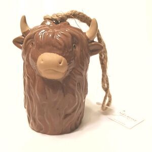 Highland Cow Bell Brown Ceramic Bell With Cute Feet Bell Clangers A